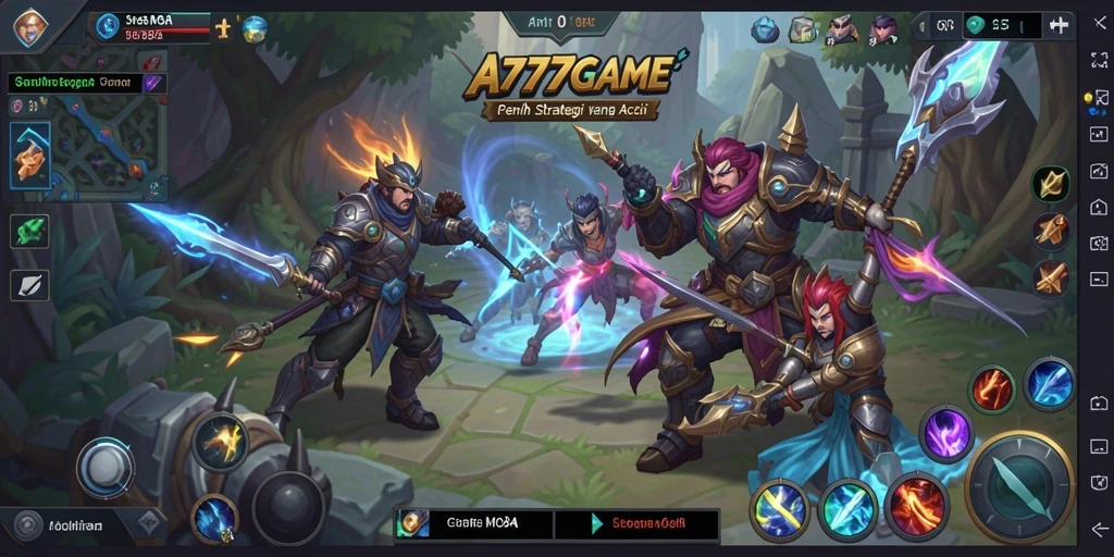 Screenshot gameplay A777GAME yang menampilkan pertempuran seru.