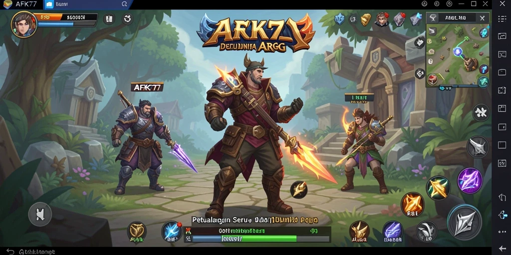 Tangkapan layar utama AFK77 menampilkan aksi seru dalam gameplay ARPG.