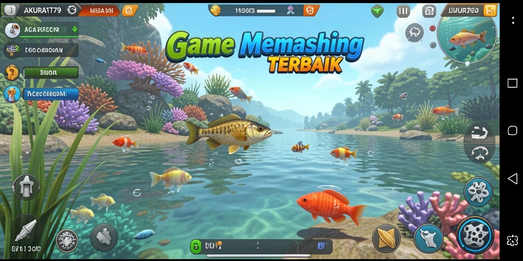 Tampilan gameplay AKURAT79 dengan aksi memancing seru dan pemandangan indah.
