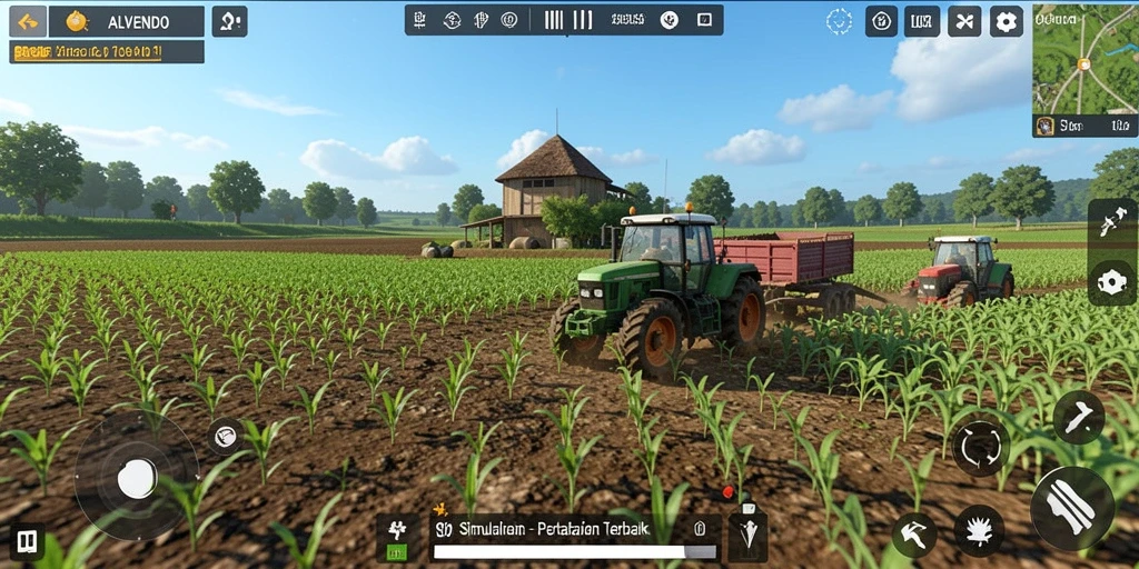 Tampilan gameplay ALVENDO yang menarik dalam pertanian.
