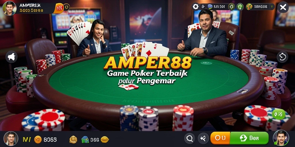 Tampilan gameplay poker yang menarik di AMPER88.
