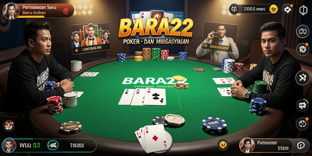 Tampilan menarik dari gameplay Poker di BARA22