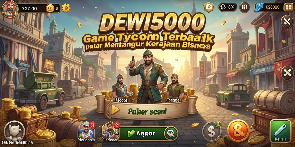Gameplay DEWI5000 memperlihatkan strategi pengelolaan bisnis yang menantang.