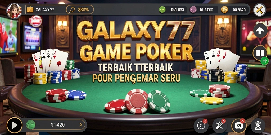 Tampilan menarik dari gameplay Poker di GALAXY77.
