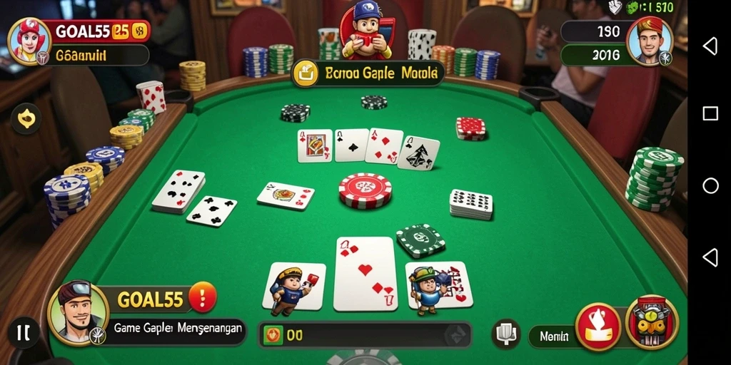 Gameplay seru Gaple di GOAL55 dengan tampilan menarik.