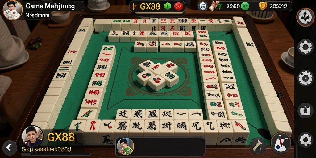 Screenshot GX88 menampilkan gameplay Mahjong yang menarik dan seru.