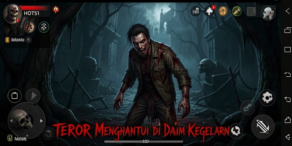 Screenshot gameplay HOT51 menampilkan suasana Horror yang mencekam dan menyeramkan.