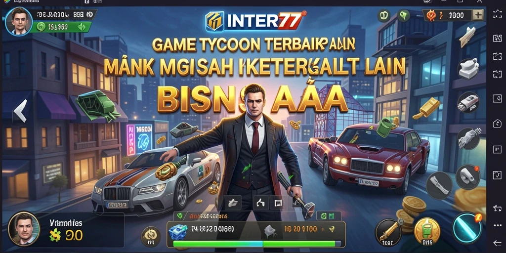 Screenshot menampilkan aksi seru membangun bisnis dalam INTER77.