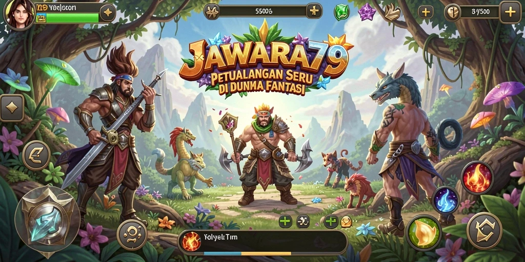 Screenshot menunjukkan aksi petualangan seru di JAWARA79.