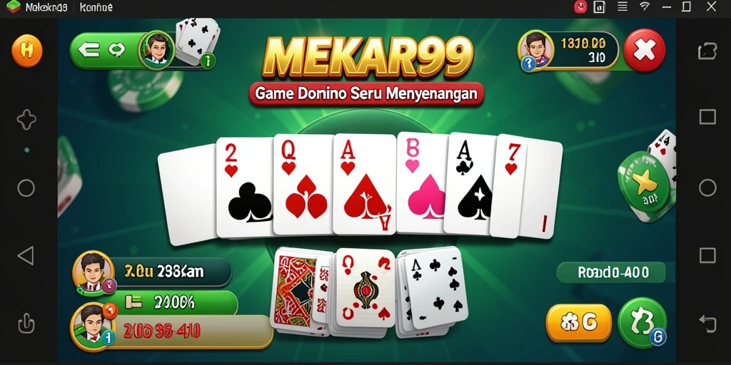 Tampilan gameplay seru dalam permainan Domino MEKAR99.