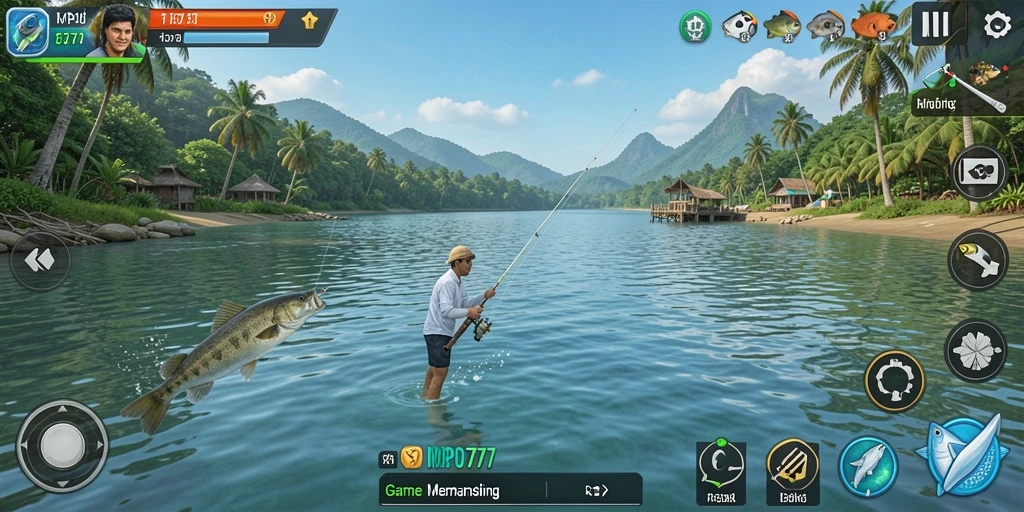 Screenshot MPO777 menunjukkan pengalaman gameplay memancing yang mendebarkan.