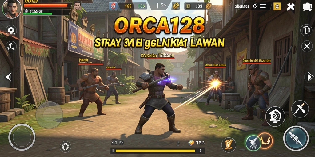 Screenshot gameplay ORCA128 menampilkan aksi pertempuran strategi yang intens.