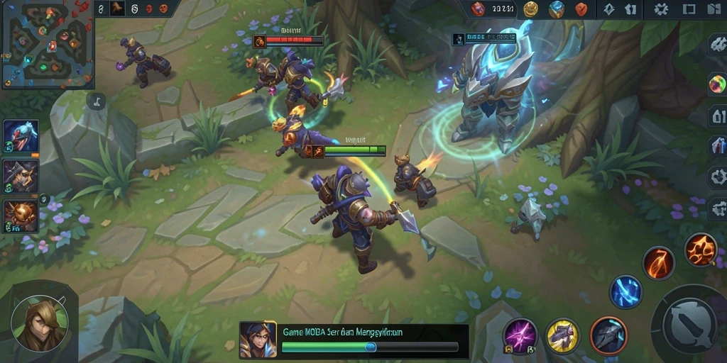 Tampilan gameplay seru POHONEMAS33 dalam pertarungan MOBA.