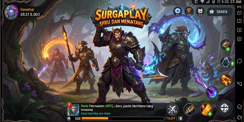 Tampilan gameplay yang menegangkan di SURGAPLAY dengan pertarungan epik.