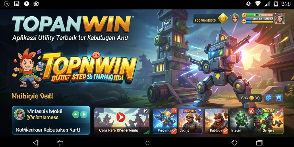 Screenshot utama TOPANWIN menampilkan antarmuka aplikasi utility yang mudah digunakan.